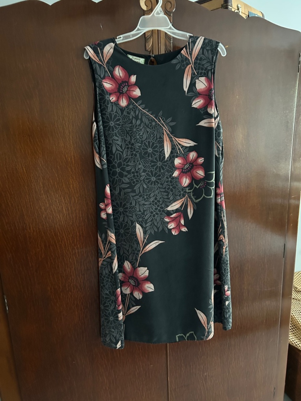 Tommy Bahama Black Mini Dress with Pink Floral Print